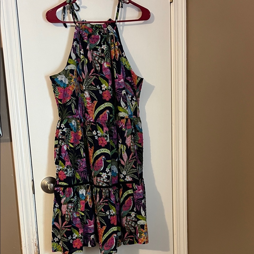 Crown & Ivy Multicolor Floral Halter Dress